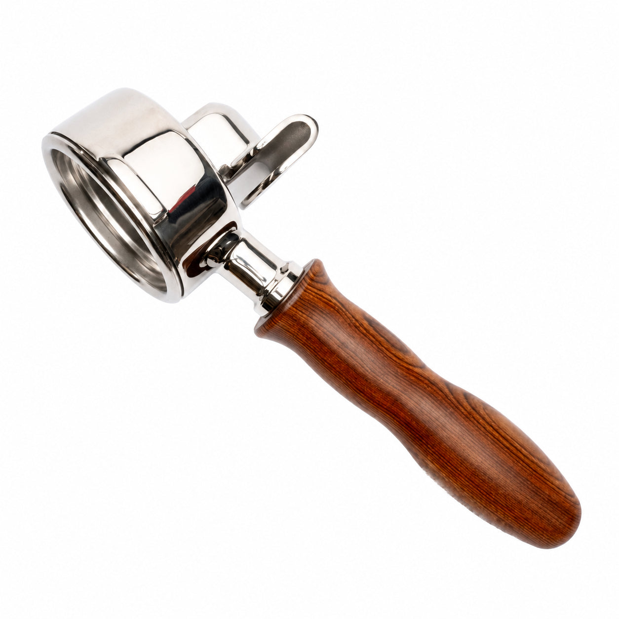e61 58mm dual spout portafilter ergonomic (rosewood) 2