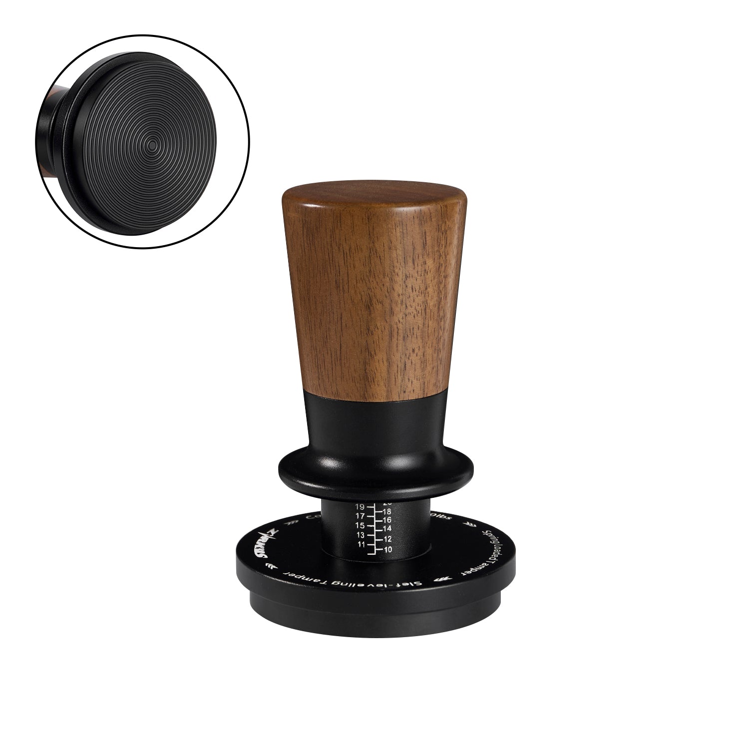 zirkus constant pressure self-leveling coffee tamper with walnut handle 9