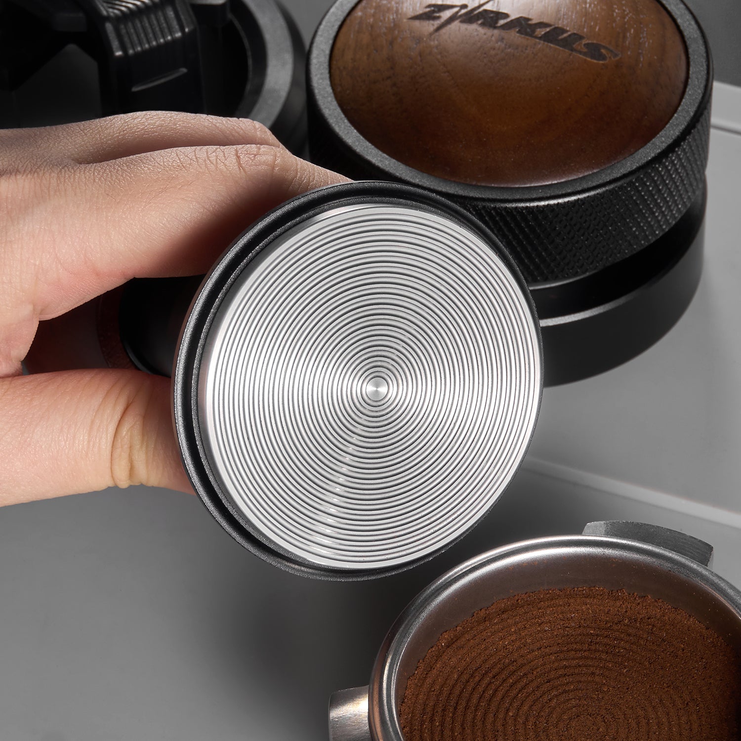 zirkus force impact coffee tamper sound feedback spring-loaded tamper 5