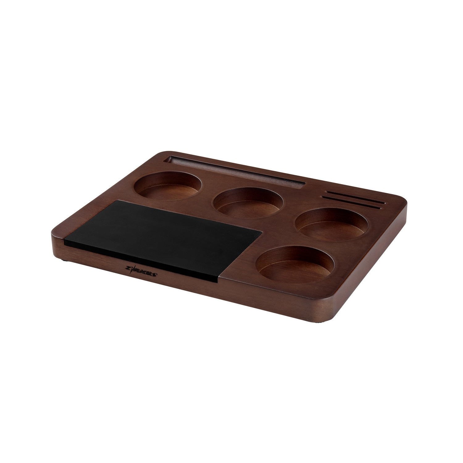 Zirkus Sapele Wood Espresso Tamping Station Barista Tool Organizer