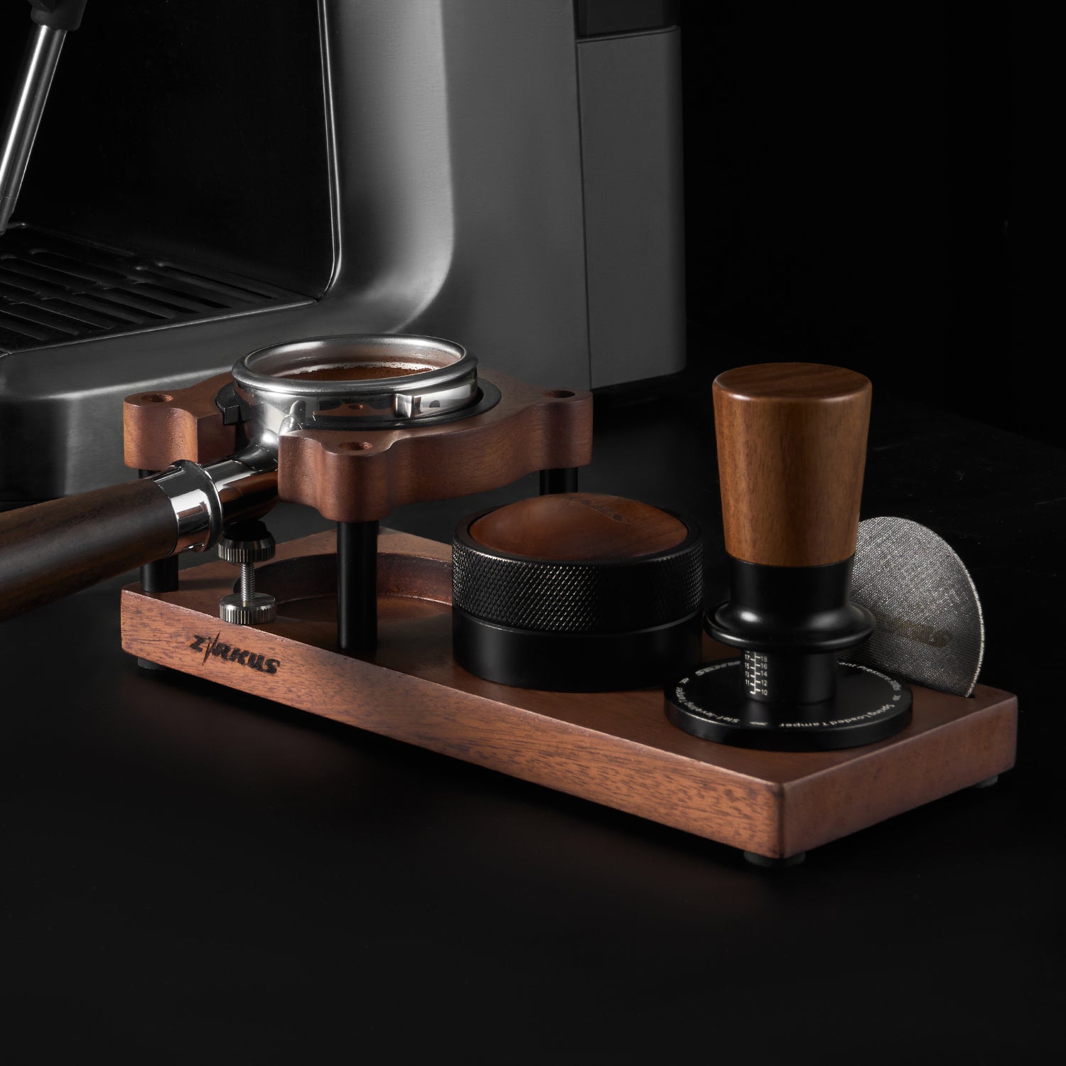 zirkus sapele wood espresso tamping station tamper holder 7