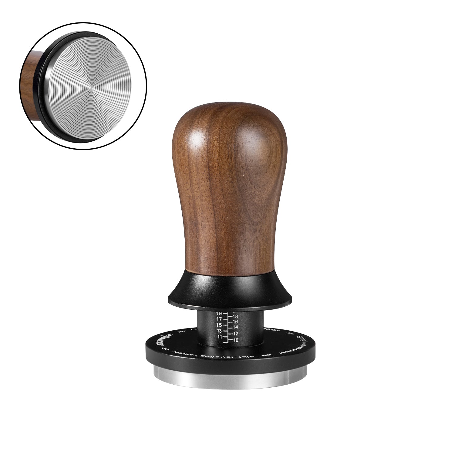 zirkus self-leveling espresso tamper with calibrated spring loaded 8