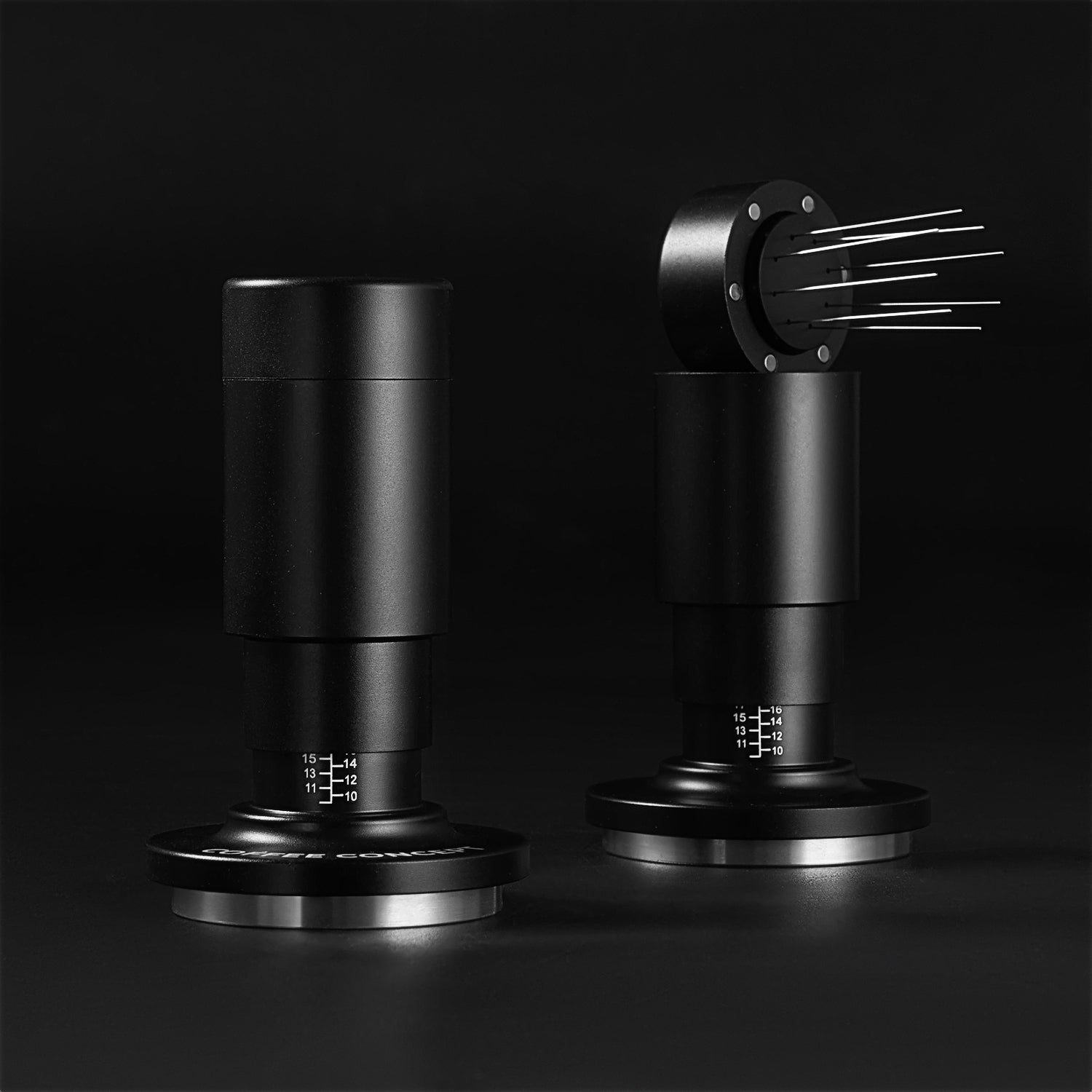 2-in-1 self-leveling spring loaded espresso tamper with wdt tool 1