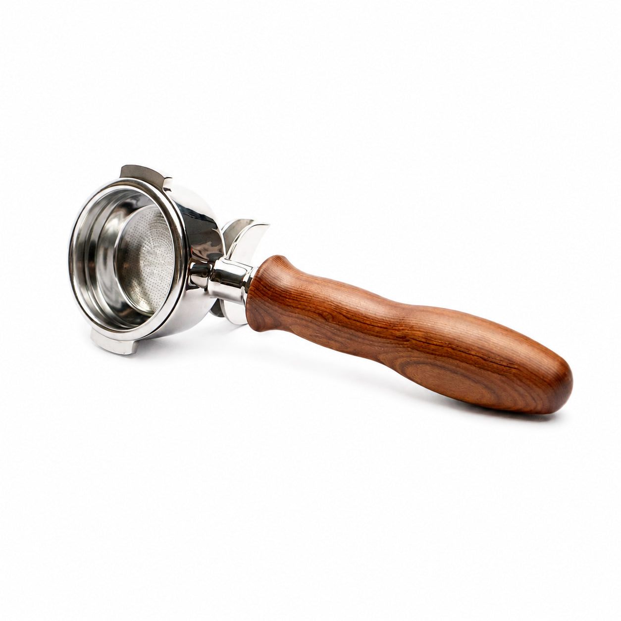 e61 58mm dual spout portafilter ergonomic (rosewood) 1