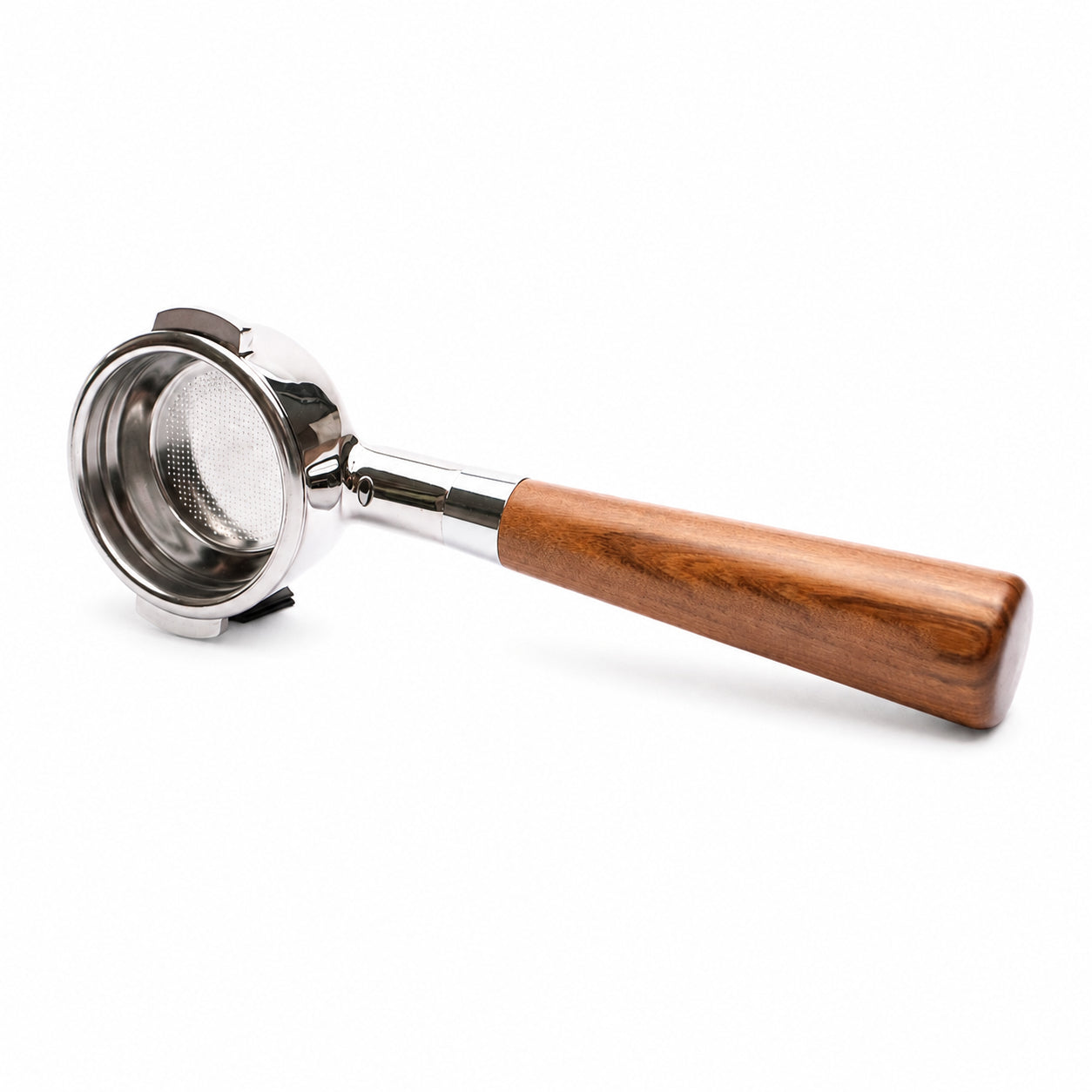 e61 58mm bottomless portafilter straight rosewood 1
