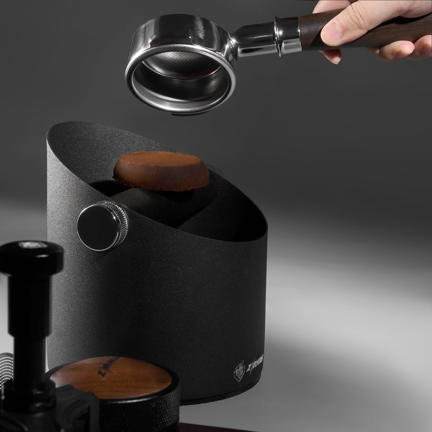 zirkus metal espresso coffee knock box with silicone bar 2