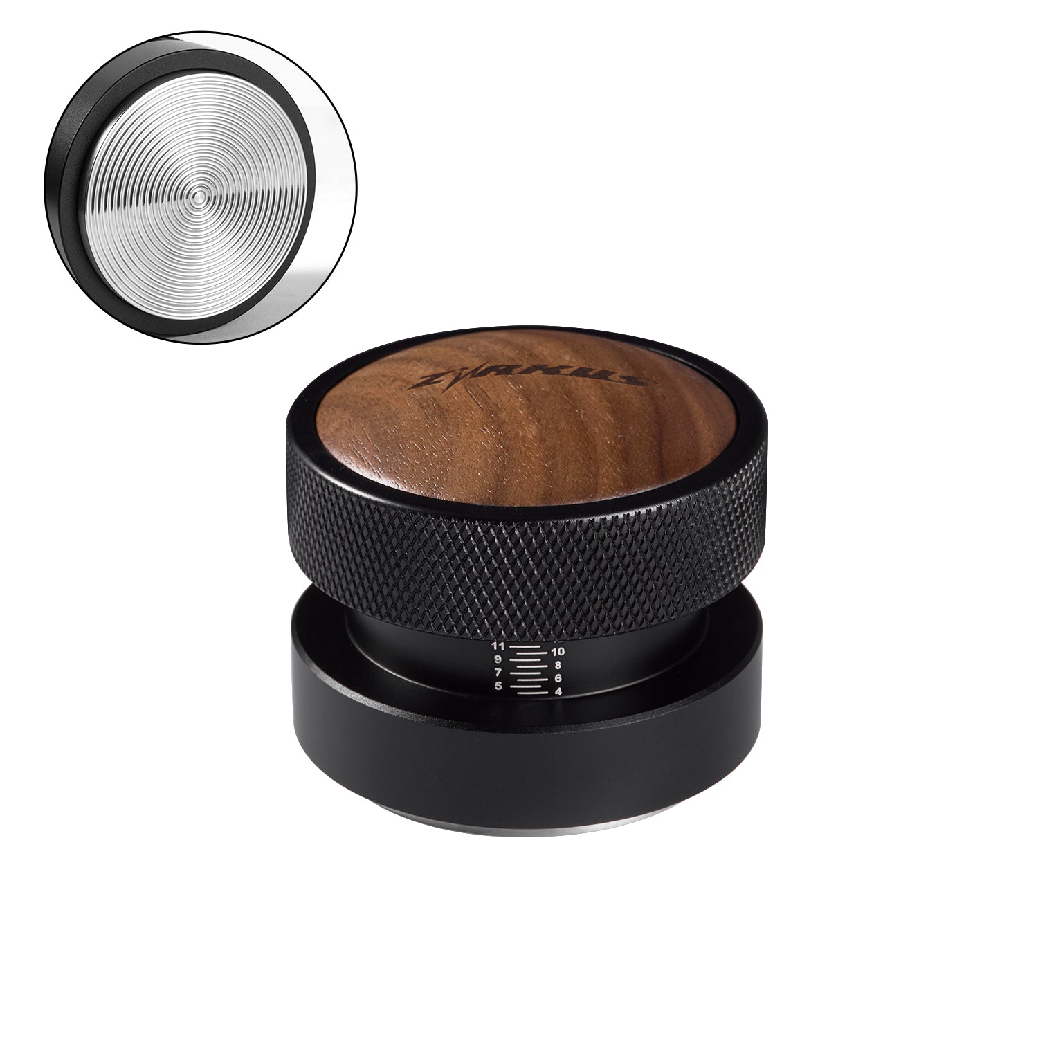 zirkus self-leveling palm coffee tamper & gravity coffee distributor 7